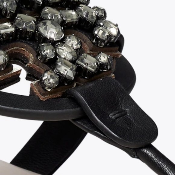 Tory Burch MANY SIZES CRYSTAL MILLER SOFT SANDAL Embellished Jeweled Two Tone - Picture 10 of 10